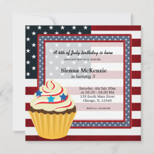 4th of July birthday Invitation