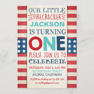 4th of July Birthday invitation independence day