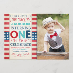 4th of July Birthday invitation independence day
