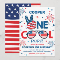 4th Of July Birthday One Cool Dude 1st Birthday 