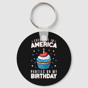4th Of July Birthday Party Boy Girl Fourth Of July Key Ring