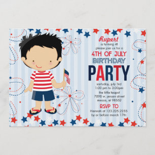 4th of July Birthday Party for Kids Invitation