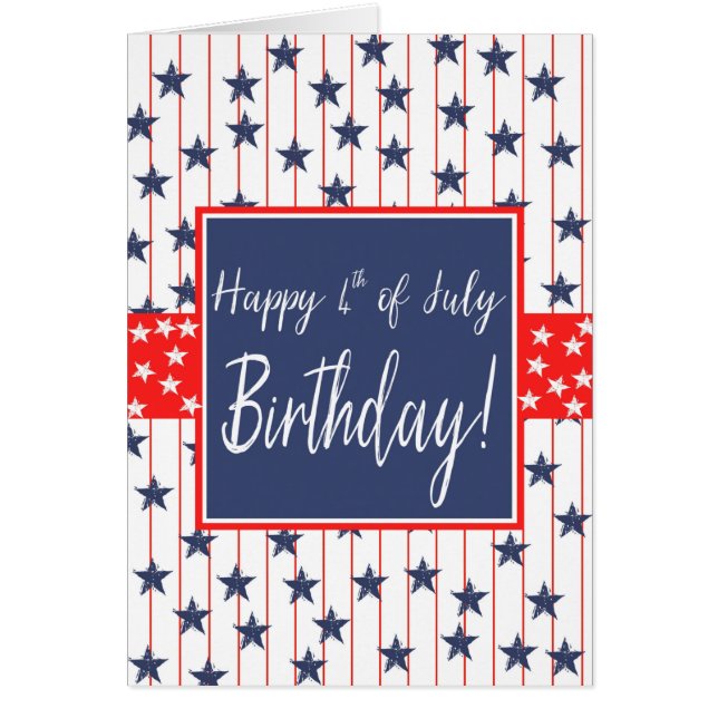 4th of July Birthday Stars and stripes (Front)