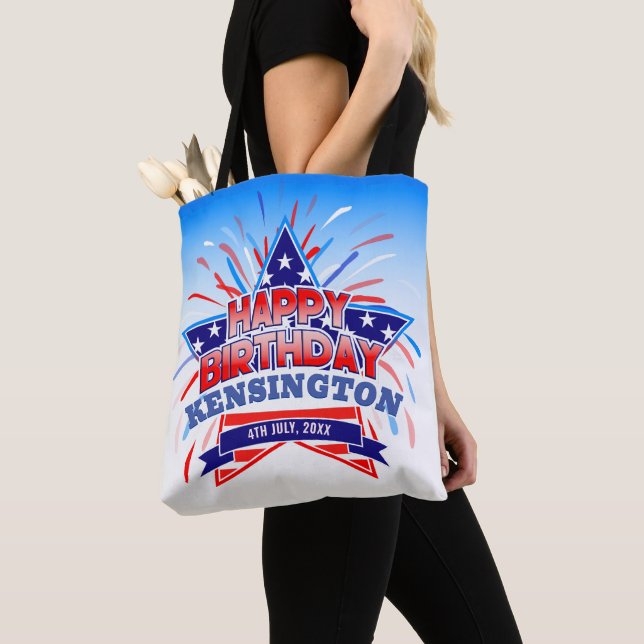 4th of July Birthday Tote Bag (Close Up)