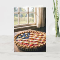 4th of July Birthday with American Flag Pie