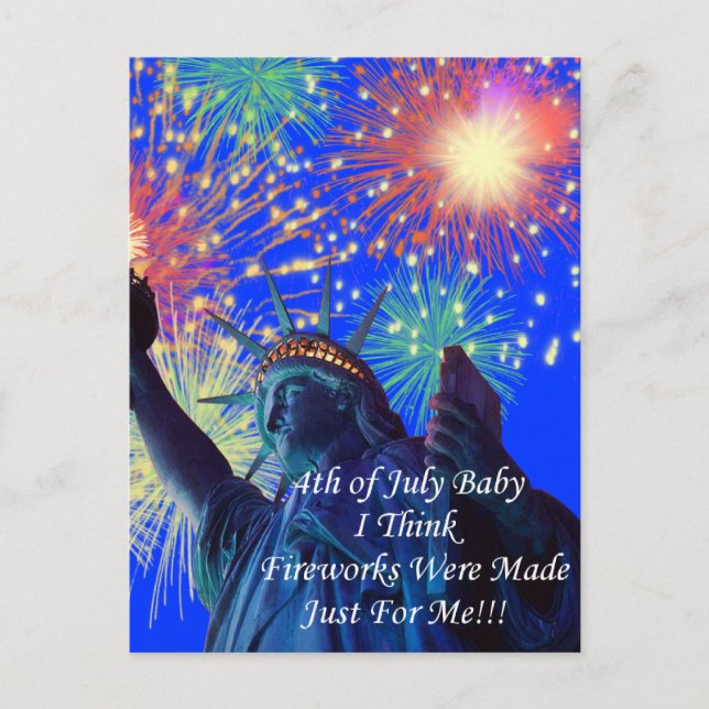 4th Of July Birthdays Postcard (Front)