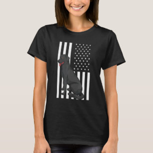 4th Of July Black Labrador Dog Owner Us Flag Blac T-Shirt
