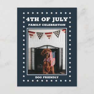 4TH OF JULY  Blue Stars   Photo   Independence Day Postcard