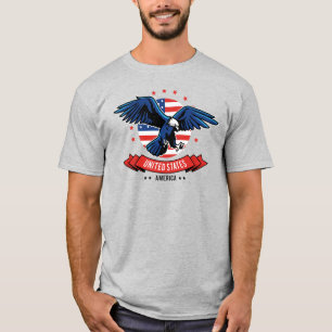 4th Of July Bold Eagel US flag Colors T-Shirt