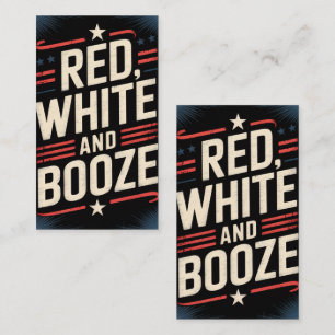4th of July Booze Party Red White and Booze Enclosure Card