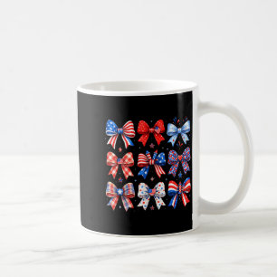 4th of july bow coquette red white blue usa 250th coffee mug