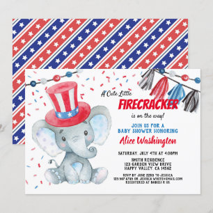 4th of July Boy Baby Shower Invitation