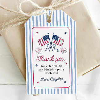 4th of July Boy First Birthday Gift Tags