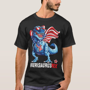 4th Of July Boys Girls Men Amerisaurus T Rex Funny T-Shirt