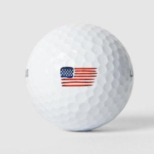 4th of July Brushed American Flag For Patriots Golf Balls