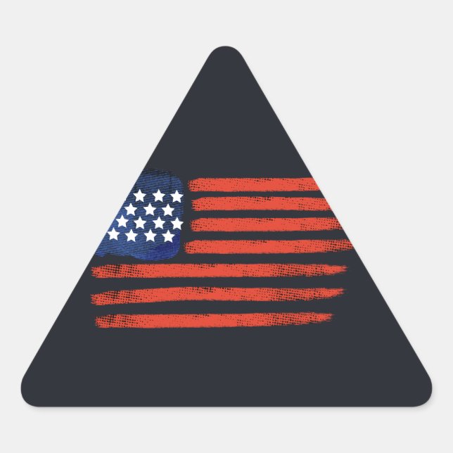 4th of July Brushed American Flag For Patriots Triangle Sticker (Front)