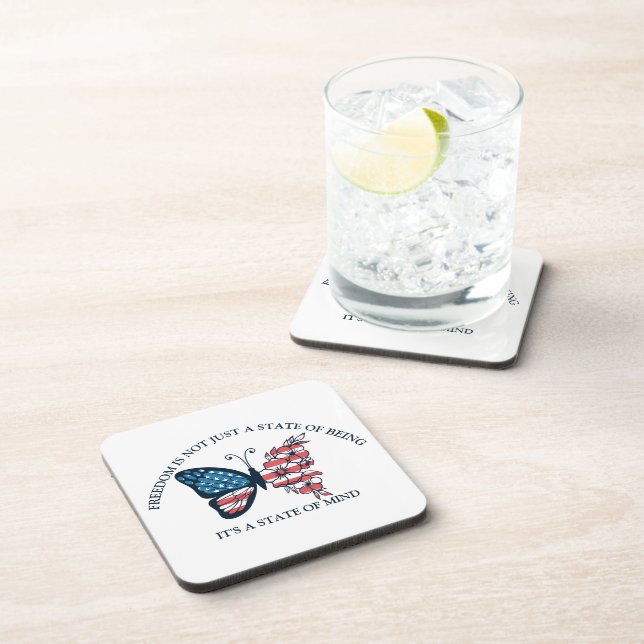 4th of July Butterfly Beverage Coaster (Right Side)