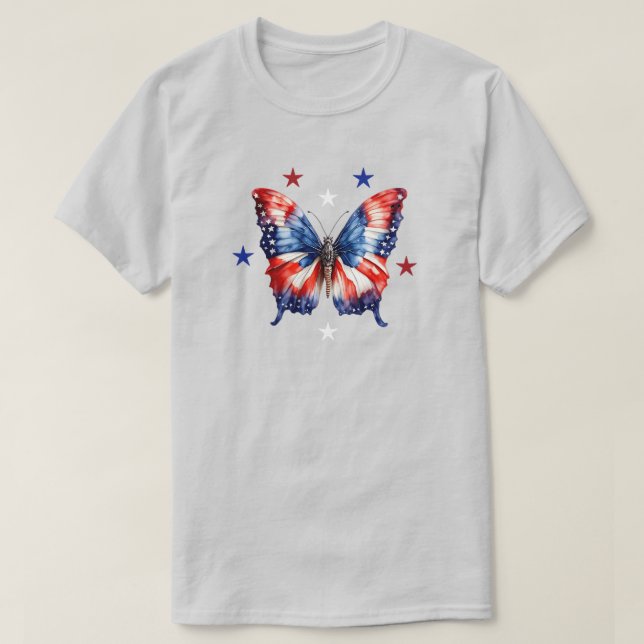 4th Of July Butterfly T-Shirt (Design Front)