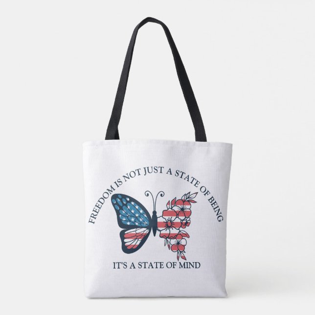 4th of July Butterfly  Tote Bag (Back)