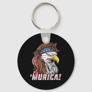 4th Of July Byld Eagle Mullet Murica Usa Usa Meric Key Ring