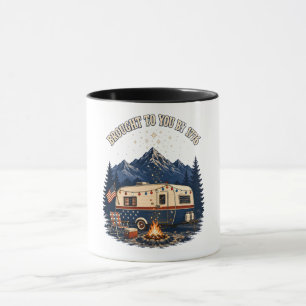 4th Of July Camping Trailer Mountains Mug