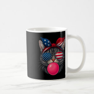 4th Of July Cat Bubblegum Patriotic Cat Sungles Ba Coffee Mug