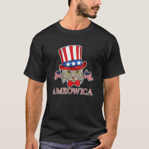 4th of July Cat Meow Ameowica Fourth America USA T-Shirt