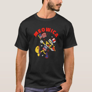 4th Of July Cat Meowica Merica American Flag Usa P T-Shirt