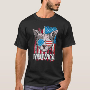 4th Of July Cat Meowica Patriotic American Flag Su T-Shirt