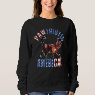 4th Of July Cat Pun Paw American Flag Patriotic Or Sweatshirt