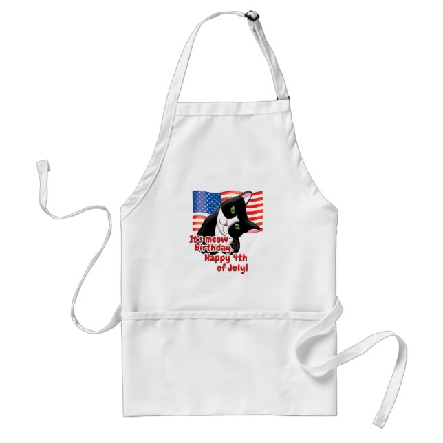 4th of July Cat Standard Apron (Front)