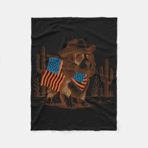 4th Of July Cavalier King Charles Spaniel Western Fleece Blanket