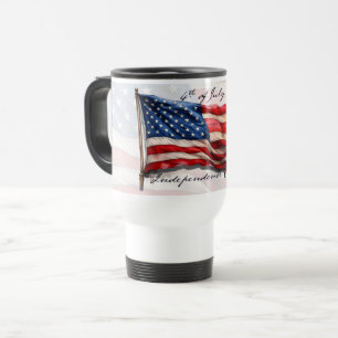 4th of July – Celebrate with US Flag Travel Mug