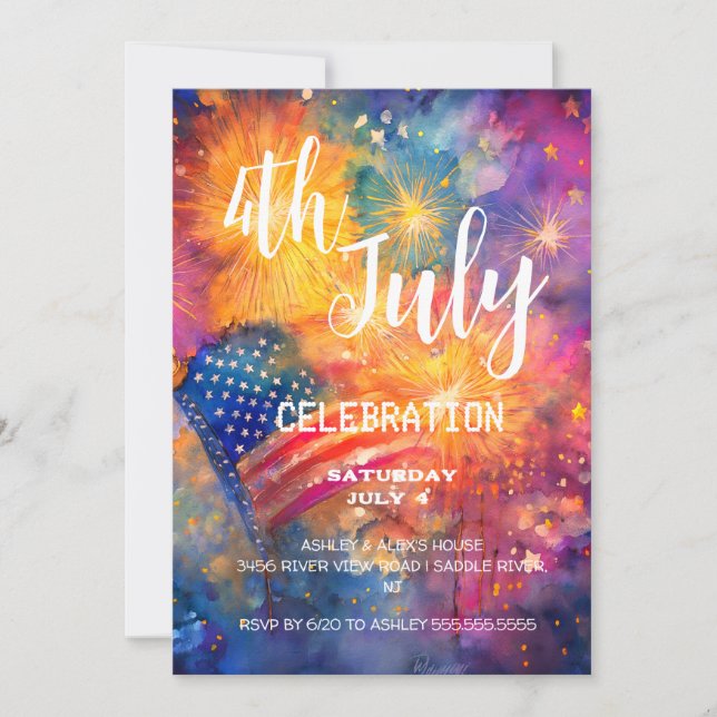 4th of July Celebration Bash Invitation (Front)