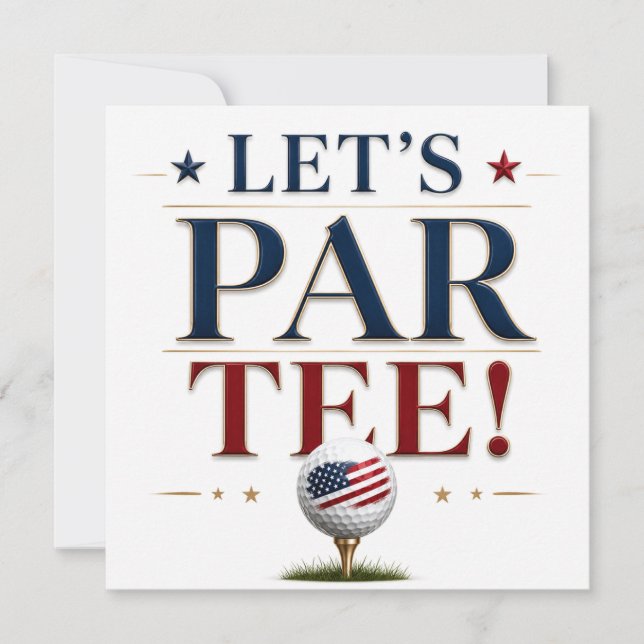 4th of July Celebration for Golfer  Invitation (Front)