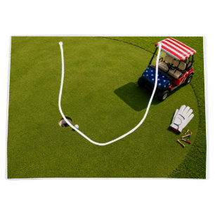 4th of July Celebration for Golfer  Large Gift Bag