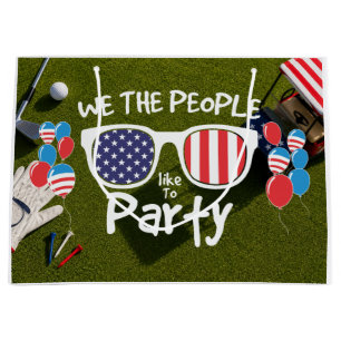 4th of July Celebration for Golfer  Large Gift Bag