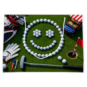 4th of July Celebration for Golfer  Large Gift Bag