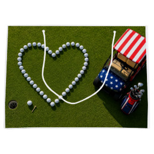 4th of July Celebration for Golfer  Large Gift Bag