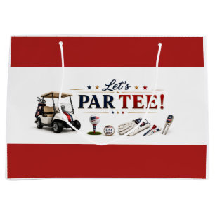 4th of July Celebration for Golfer  Large Gift Bag
