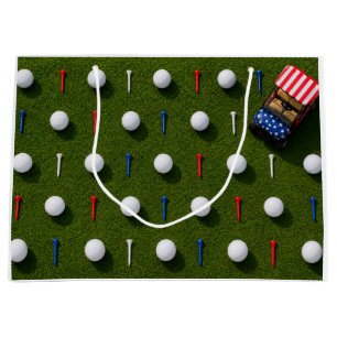 4th of July Celebration for Golfer  Large Gift Bag