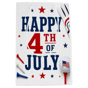 4th of July Celebration for Golfer  Medium Gift Bag