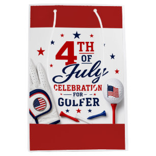 4th of July Celebration for Golfer  Medium Gift Bag