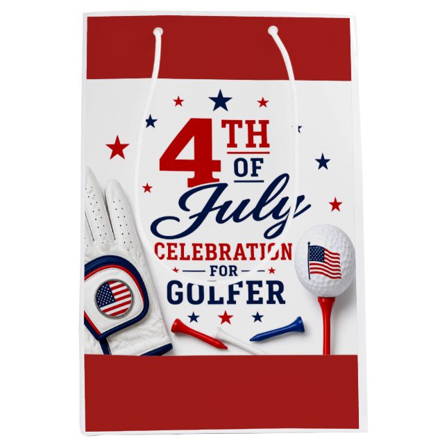 4th of July Celebration for Golfer  Medium Gift Bag (Front)