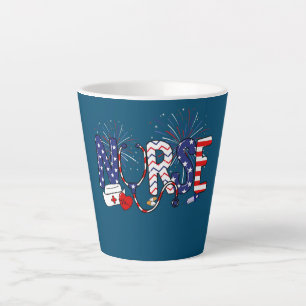 4th Of July Celebration For Nurse Matching Latte Mug