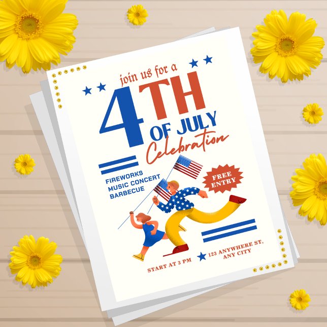 4th Of July Celebration, Happy Independence Invitation (Creator Uploaded)