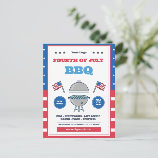 4th of July Celebration, Independence Day  Postcard (Standing Front)