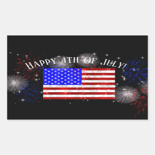 4th of July Celebration - USA flag Rectangular Sticker
