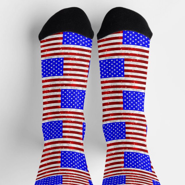 4th of July Celebration - USA flag  Socks (Top)