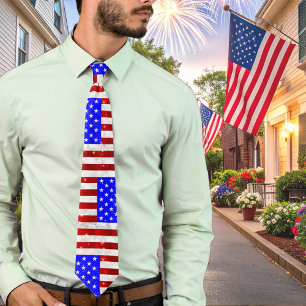 4th of July Celebration - USA flag  Tie